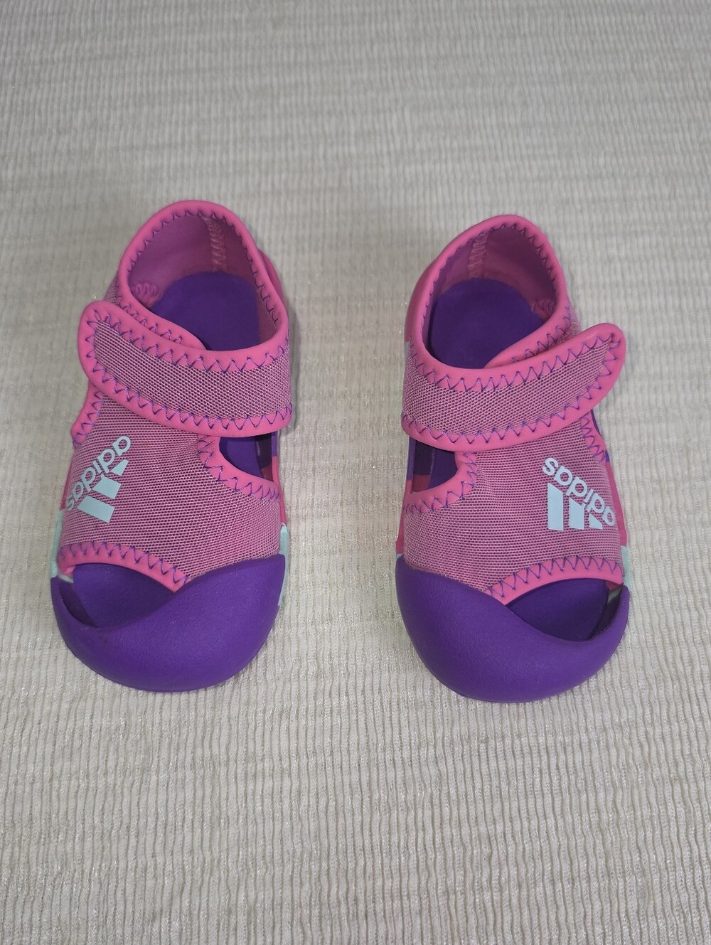adidas Toddler Water Sandals Pink Purple Aqua Hook Loop Shoes US 5.5K D97198